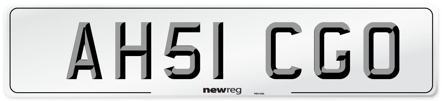 AH51 CGO Number Plate from New Reg